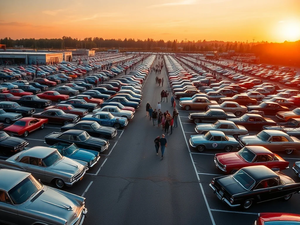Outdoor car show at golden hour in Phoenix, Arizona